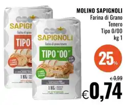 Famila MOLINO SAPIGNOLI Farina di Grano Tenero Tipo 0/00 offerta