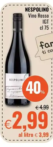 Famila NESPOLINO Vino Rosso IGT cl 75 offerta