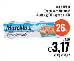 Famila MAREBLU TONNO VERO NATURALE offerta