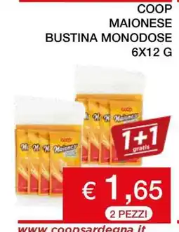 Coop COOP MAIONESE BUSTINA MONODOSE 6X12 G offerta