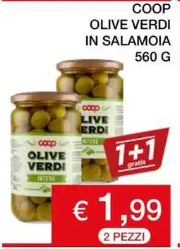 Coop COOP OLIVE VERDI IN SALAMOIA 560 G offerta