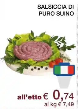 Coop SALSICCIA DI PURO SUINO offerta