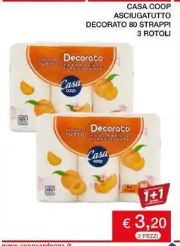 Coop CASA COOP ASCIUGATUTTO DECORATO 80 STRAPPI 3 ROTOLI offerta
