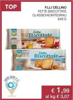 Coop F.LLI CELLINO FETTE BISCOTTATE CLASSICHE/INTEGRALI offerta