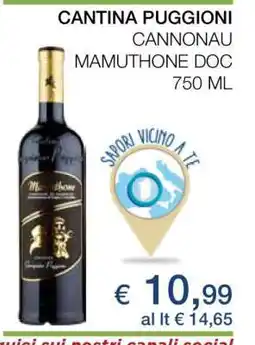 Coop CANTINA PUGGIONI CANNONAU MAMUTHONE DOC offerta