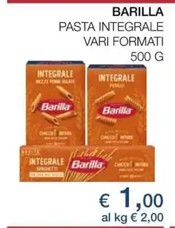Coop BARILLA PASTA INTEGRALE VARI FORMATI offerta