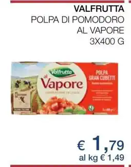 Coop VALFRUTTA POLPA DI POMODORO AL VAPORE 3X400 G offerta