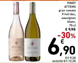 Spazio Conad Pinot attems gran ramato friuli doc, sauvignon blanc, offerta