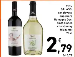 Spazio Conad Vino galassi sangiovese superiore romagna doc, pinot bianco chardonnay frizzante, offerta