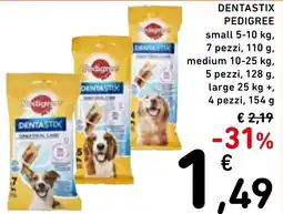 Spazio Conad Dentastix pedigree small 7 pezzi, medium offerta