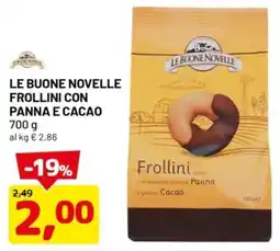 DPiù Le buone novelle frollini con panna e cacao offerta