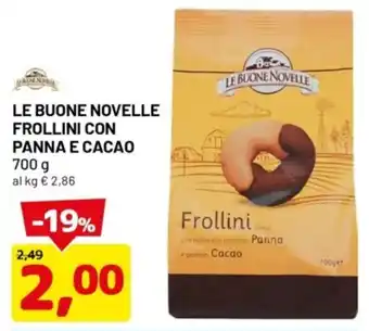 DPiù Le buone novelle frollini con panna e cacao offerta