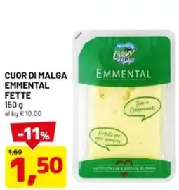DPiù Cuor di malga emmental fette offerta