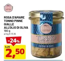 DPiù Rosa d'amare tonno pinne gialle all'olio di oliva offerta