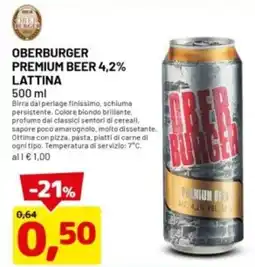 DPiù Oberburger premium beer 4,2% lattina offerta