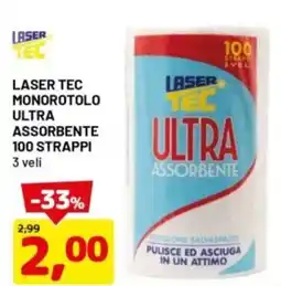 DPiù Laser tec monorotolo assorbente 100 strappi offerta