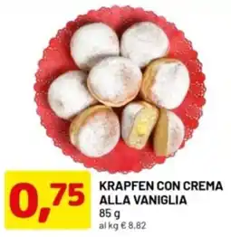 DPiù Krapfen con crema alla vaniglia offerta