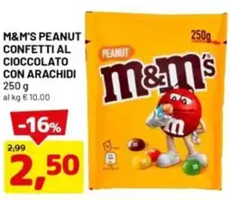 M&m's peanut confetti al cioccolato con arachidi