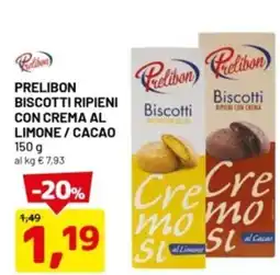 DPiù Prelibon biscotti ripieni con crema al limone / cacao offerta