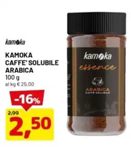 DPiù Kamoka caffe' solubile arabica offerta