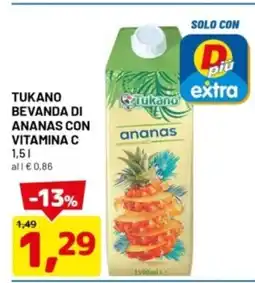 DPiù Tukano bevanda di ananas con vitamina C offerta