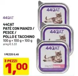 DPiù 44cat patè con manzo / pesce / pollo e tacchino offerta