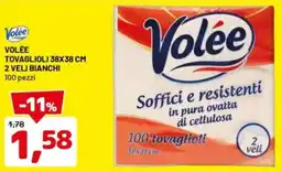 DPiù Volée tovaglioli 38x38 cm 2 veli bianchi offerta