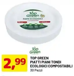 DPiù Top green piatti piani tondi ecologici compostabili offerta