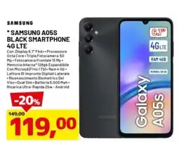 DPiù Samsung a05s black smartphone 4G lte offerta