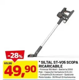 DPiù Siltal st-v05 scopa 69,90 ricaricabile offerta