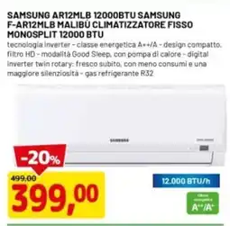 Samsung ar12mlb 12000btu samsung f-ar12mlb malibu climatizzatore fisso monosplit 12000 BTU