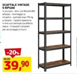 DPiù Scaffale vintage 5 ripiani offerta