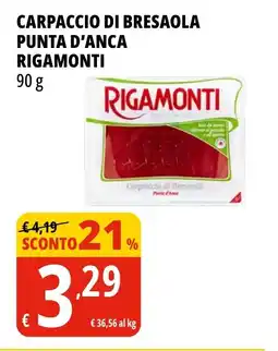 Tigros Carpaccio di bresaola punta d'anca RIGAMONTI offerta