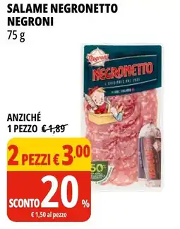 Tigros Salame negronetto NEGRONI offerta