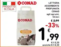 Spazio Conad Lettiera assorbente profumata conad agli agrumi, offerta