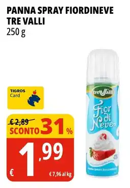 Tigros Panna spray fiordineve TRE VALLI offerta
