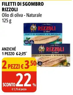 Tigros Filetti di sgombro RIZZOLI offerta