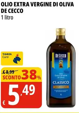 Tigros Olio extra vergine di oliva DE CECCO offerta