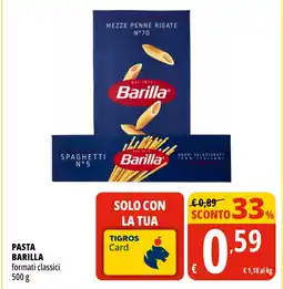 Tigros Pasta BARILLA offerta