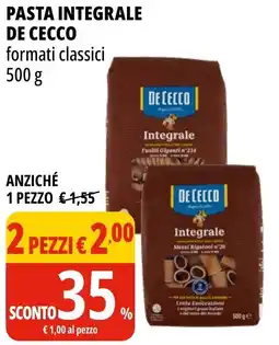 Tigros Pasta integrale DE CECCO offerta