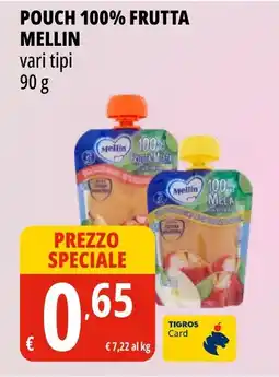 Tigros Pouch 100% frutta MELLIN offerta