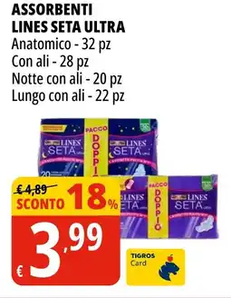 Tigros Assorbenti lines SETA ULTRA offerta
