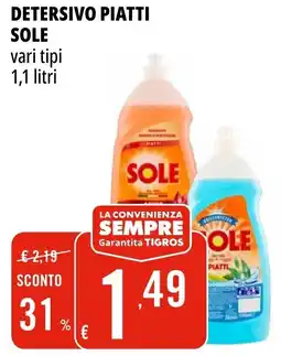 Tigros Detersivo piatti SOLE offerta