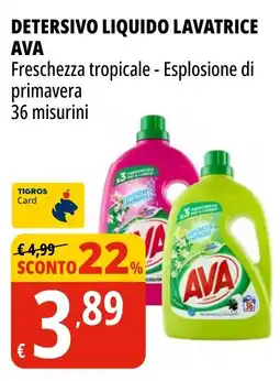 Tigros Detersivo liquido lavatrice AVA offerta
