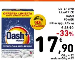 Spazio Conad Detersivo lavatrice dash power 83 lavaggi, offerta