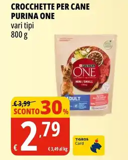 Tigros Crocchette per cane PURINA ONE offerta