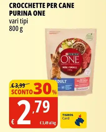 Tigros Crocchette per cane PURINA ONE offerta