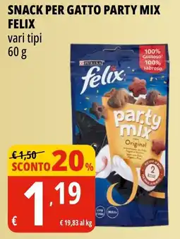 Tigros Snack per gatto party mix FELIX offerta
