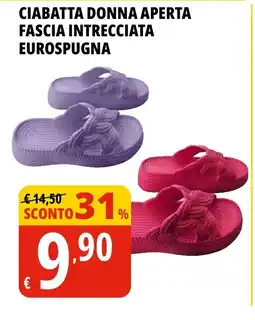 Tigros Ciabatta donna aperta fascia intrecciata EUROSPUGNA offerta