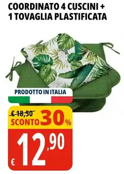 Tigros Coordinato 4 cuscini + 1 tovaglia plastificata offerta